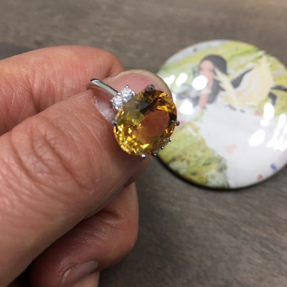 NEW Certified 5CT Natural Citrine S925 Silver Ring - Picture 8 of 17